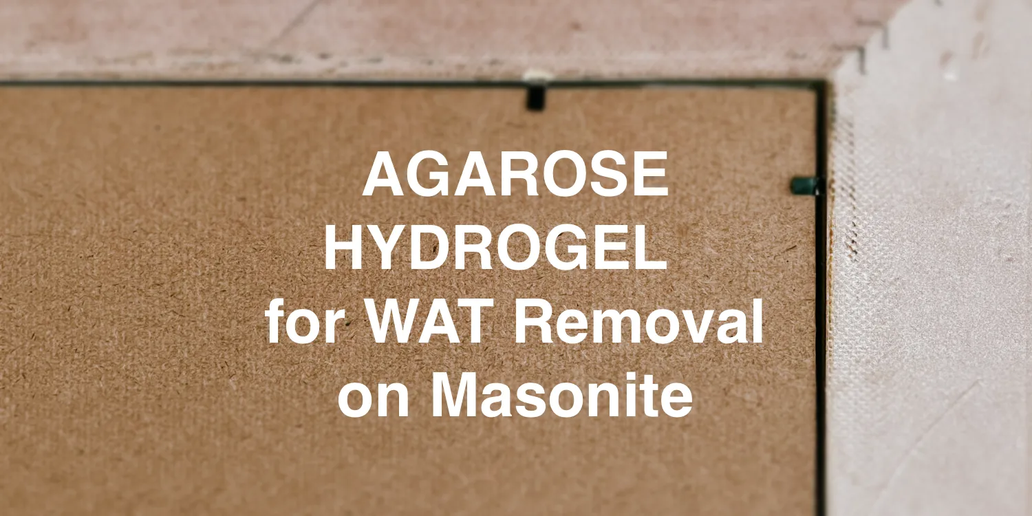 Agarose hydrogel as controlled moisture delivery system for starch-based water-activated tape (WAT) removal on Masonite-type fiberboard